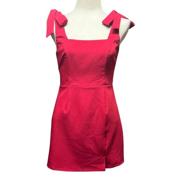 Lulus Your Sweetie Wine Red Tie-Strap Mini Dress Red Small - Picture 2 of 6